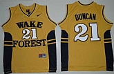 Wake Forest Demon Deacons #21 Tim Duncan Gold Basketball Stitched NCAA Jersey,baseball caps,new era cap wholesale,wholesale hats